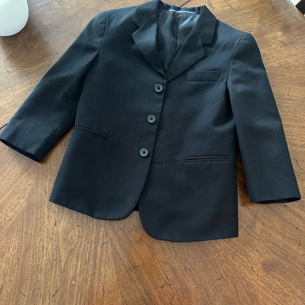 2 Kids Black Blazers and pair of black dress pants. (Set of THREE items).